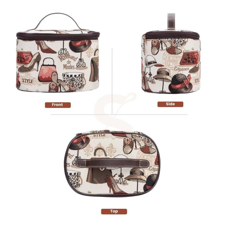 Signare Tapestry Toiletry Bag Makeup Organizer bag for Women with Fashion Boutique Design (TOIL-BOU) - Image 2